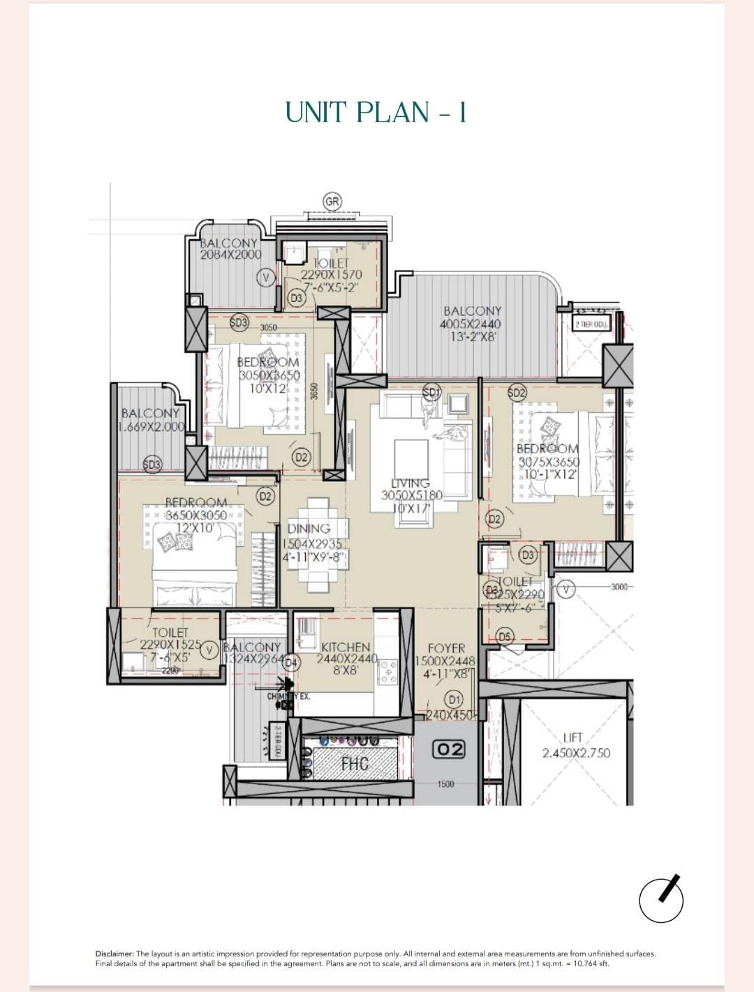 1550 Sq.Ft Layout